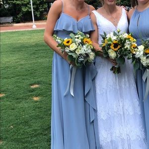 Azazie Dusty Blue Tami Bridesmaid Dress - size 10
